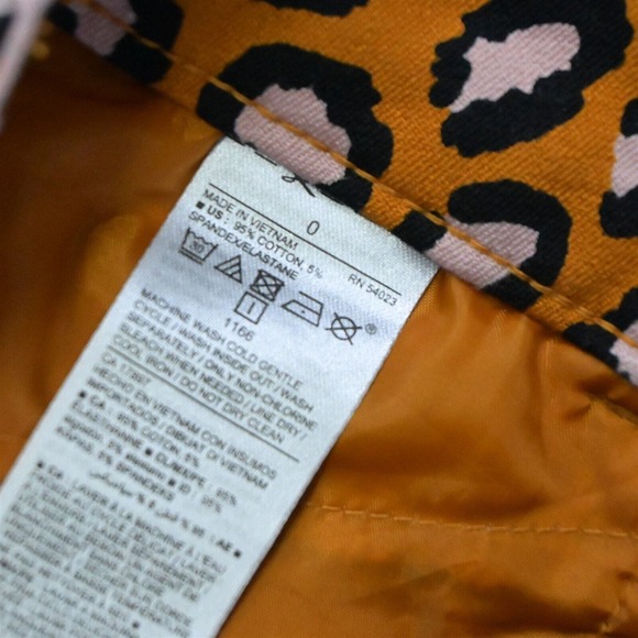 Old Navy 0 Orange Animal Pixie Ankle Mid Rise Skinny Stretch Dress Pants - Picture 4 of 7
